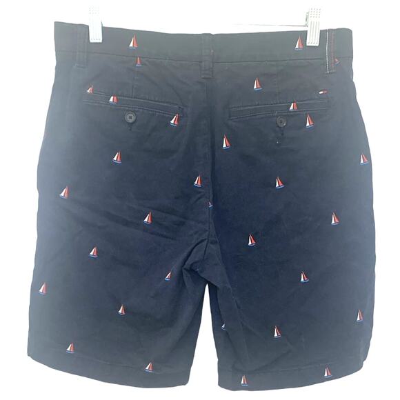Tommy Hilfiger Yacht Shorts 30 Mens Navy Blue Sailing Bermuda Flat Front - Picture 1 of 7